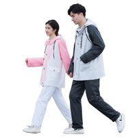 Bộ quần áo mưa đi xe đạp thời trang Có dải phản quang Mặt nạ có thể tháo rời có mũ trùm đầu Áo mưa bộ người lớn