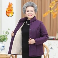 Bộ quần áo mùa đông của bà cộng với nhung phụ nữ trung niên và mẹ khoác chần bông ấm áp 60 tuổi