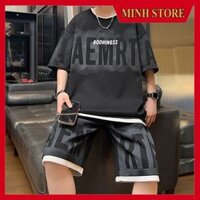Bộ Quần Áo Mùa Hè Thể Thao Nam Chất Tổ Ong Phối Chữ, Bộ Cộc Tay Nam Cực Chất BO25 BO26 - MINHSTORE 88