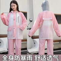 Bộ Quần Áo Mưa Mỏng Tay Dài Chất Lượng Cao Mới Bộ phù hợp màu sắc chia đôi thoáng khí chống mưa đi bộ đường dài xe điện