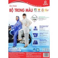 BỘ QUẦN ÁO MƯA Nhựa Trong Suốt Cao Cấp Không Thấm Nước Thời Trang Dành Cho Đi Phượt RANDO Chính Hãng GIÁ SỈ BOTRONGMAU - 2 Bộ - Trắng-L