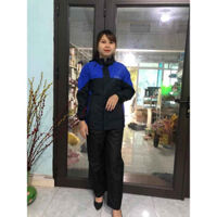 Bộ quần áo mưa vải dù chống thấm tuyệt đối - Xanh  - L