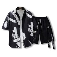 Bộ Quần Áo Nam Áo Sơ Mi Vệt Sơn Quần Short Phối Dây Ulzzang Thời Trang FrancisB SHORT NAM 1000010 + SO MI NAM 1000029