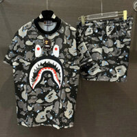 Bộ Quần Áo Nam Bape In Hình Monster Siêu Chất - Bộ Quần Áo Nam Nữ Ape Phối Vân Loang Siêu Đẹp Cho Các Dân Chơi
