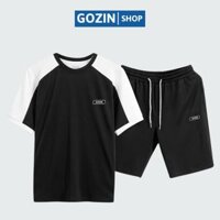 Bộ Quần Áo Nam GOZIN SHOP Cổ Tròn Tay Ngắn, Bộ Đồ Nam Mùa Hè Thiết Kế Phối Màu Thời Trang -JA 10
