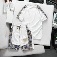 Bộ quần áo nam mùa hè cổ tròn họa tiết gấu BH48