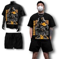 Bộ Quần Áo Nam Nữ Chất Cotton 1OO% Thoáng Mát Áo Thun Basic Cổ Tròn Quần Short Nỉ VỊT DAB BOY