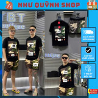 Bộ Quần Áo Nam Rooc Đan Rằn Ri Cá Tính - Set Áo Thun Đen + Quần Short - Phong Cách Streetwear, Chất Vải Cao Cấp