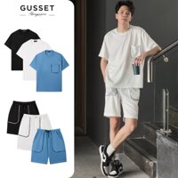Bộ quần áo nam, set bộ đồ nam mùa hè vải tổ ong cotton thoáng khí thấm hút mồ hôi GSBD004