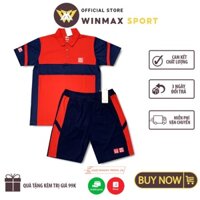 Bộ Quần Áo Nam Uniqlo Chất Liệu Polyester Cao Cấp, Quần Áo Tennis, Phối Màu Đỏ Xanh Than, Thời Trang Thể Thao WinMax