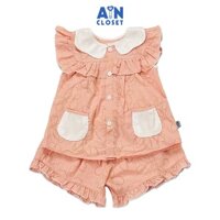 Bộ quần áo ngắn bé gái họa tiết Hoa Cánh Bướm Hồng cotton hạt - AICDBGORDWZV - AIN Closet