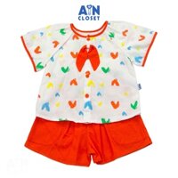 Bộ quần áo ngắn bé gái họa tiết Tim nhiều màu quần váy cam cotton - AICDBGCFPPKV - AIN Closet