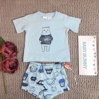 Bộ quần áo ngắn tay 100% cotton cho trẻ sơ sinh 91204