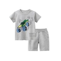 Bộ quần áo ngắn tay bé trai 27KIDS đồ bộ cộc tay bé trai in hoạ tiết xe ô tô cho bé 2-8 tuổi 9845