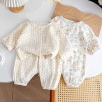 Bộ quần áo ngủ bé gái dễ thương cotton mềm mịn, thấm hút size 10-26kg