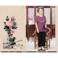 bộ quần áo người già ( 2 hoa thêu- hàng sẵn)