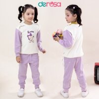 Bộ quần áo nỉ cho bé gái dài tay DEROSA KIDS 2 - 6 tuổi ZWK23-1005