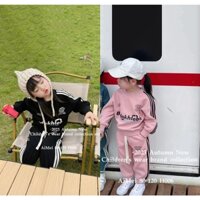 Bộ quần áo nỉ cho bé HK KIDS, bộ dài tay thu đông Quảng Châu chất cotton size 5-10 tuổi (mã H006)