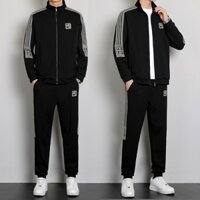 Bộ quần áo nỉ nam mùa đông phối Wang cao cấp dài tay có khóa kéo quần jogger BN09 - ARIC