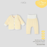 Bộ quần áo nous dài tay màu vàng thêu trang trí từ 3-6m đến 9-12m