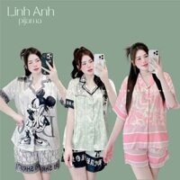 Bộ quần áo nữ cộc tay 2025, Set đồ ngủ Nữ mặc nhà chất LỤA latin size 40kg - 70kg, đồ bộ Pijama nữ cộc tay sang chảnh