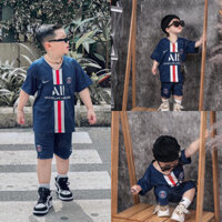 Bộ quần áo PSG thể thao mùa hè siêu mát mẻ mới nhất 2023 cho bé trai (10-43kg) SHOP YOIMEE KIDS