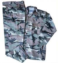 Bộ quần áo rằn ri nâu- vải kaki Nam Định