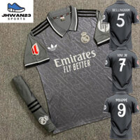 Bộ quần áo Real Madrid xám mùa 24 25 - In tên cầu thủ nổi tiếng [ VINI, MBAPPE, BELLINGHAM,... ] 2025