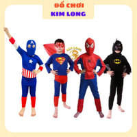 Bộ quần áo SIÊU ANH HÙNG nhện Spiderman Superman nguời dơi Caption America trang phục hoá trang Halloween cho bé trai AT