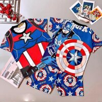 Bộ quần áo siêu nhân  cho bé trai hình in 3D cá tính chất vải mát mịn chống nhăn,chống xù lông cho bé từ 10kg đến 30kg