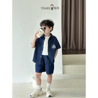 bộ quần áo sơ mi bò cộc tay cho bé trai hóp trenk Sandal quanao  daitay combo  4