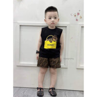 Bộ quần áo tank top bé trai FD túi vàng cho bé , set áo ba lỗ quần short trẻ em , Kid_genz