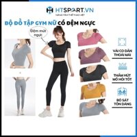 Bộ Quần Áo Tập Gym Nữ, Set Đồ Thun BTG01 Tập Thể Thao, Yoga, Aerobic Ôm Body Tôn Dáng Lưng Cao Có Mút Ngực