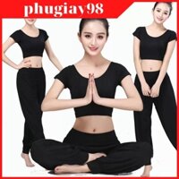 Bộ Quần áo tập Yoga Alibaba,tập Zumba ,múa bụng chất thun cotton lạnh hàng nhập cao cấp có kèm mút ngực (Hàng ORDER)