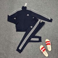 Bộ quần áo thể thao adidas màu xanh sọc dài - GK9658