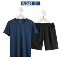Bộ quần áo thể thao nam cổ tròn Guzado Chất Coolmax thể thao vận động thoải mái BTS002