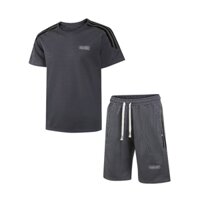 Bộ quần áo thể thao nam cổ tròn GUDOSU chất tổ ong thoáng khí co giãn 4 chiều