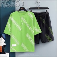 Bộ Quần Áo Thể Thao Nam Cổ Tròn Chất Thun Lạnh Xanh mã MG06 HOT MEN