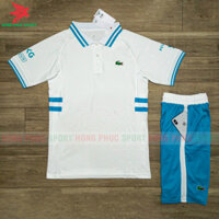 BỘ QUẦN ÁO THỂ THAO POLO LACOSTE MẪU 2 TRẮNG – DỆT VIỆT NAM