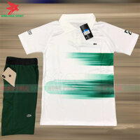 BỘ QUẦN ÁO THỂ THAO POLO LACOSTE MẪU 1 TRẮNG – DỆT VIỆT NAM