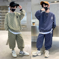 Bộ quần áo thu đông bé trai 18-52kg từ 6-16 tuổi chữ B. Đồ bộ bé trai, set đồ bé trai