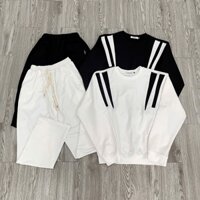 Bộ quần áo thu đông nam,Bộ nỉ nam, Bộ quần áo mùa đông nam chất liệu co dãn,mặc ấm,phối sọc áo