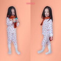 Bộ quần áo thun dài tay hoạ tiết hổ cam