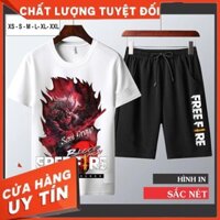 Bộ Quần Áo Thun Nam In Hình Free Fire Công Nghệ Hàn Quốc Cotton Quỷ Vương