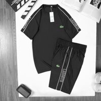 Bộ Quần Áo Thun nam LACOSTE chất thun lạnh co giãn cao cấp mẫu mới 2024, Set thể thao nam c