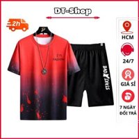 Bộ Quần Áo Thun Nam Nữ Unisex Mùa Hè Ngắn Tay Cổ Tròn Họa Tiết Loang Vẩy Sơn Hot Trend Thời Trang 1000104 - Đỏ-btl Im F.vảy sơn - Size XL &lt;75kg