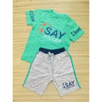 Bộ Quần áo thun SOCCE cổ tròn tay ngắn bé bé trai 8-12 tuổi