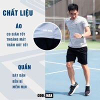 Bộ quần áo thun thể thao nam Coolmax, áo thun chất coolmax kết hợp quần gió thể thao dày dặn.