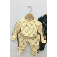 Bộ quần áo trẻ em in hình gấu, bộ đồ hè thu chất cotton siêu mịn mềm cho bé trai bé gái 1 đến 5 tuổi (6-17kg)
