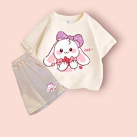 Bộ Quần Áo Trẻ Em Mùa Hè Chất Vải Cotton Mềm Mịn Co Giãn Hình Thỏ Nơ Ôm Hoa Đáng Yêu Cho Bé Từ 10-55kg  Coca Baby 2